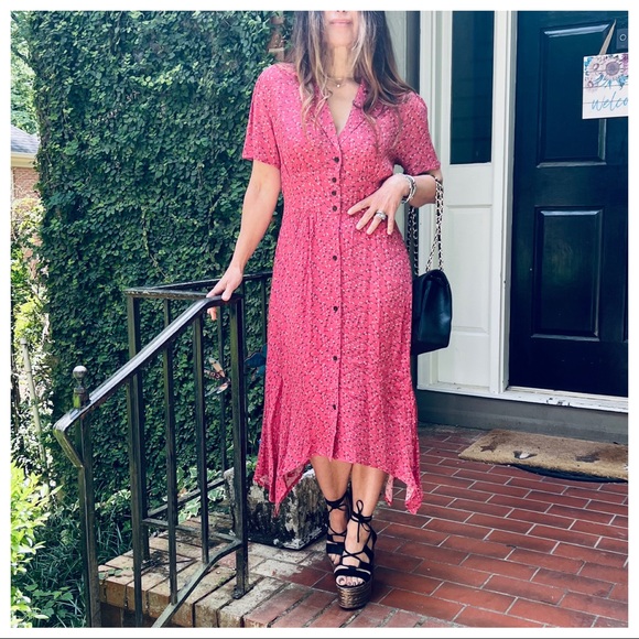 Fabulous Gisele Floral Print Shirt Midi Dress - Picture 8 of 9